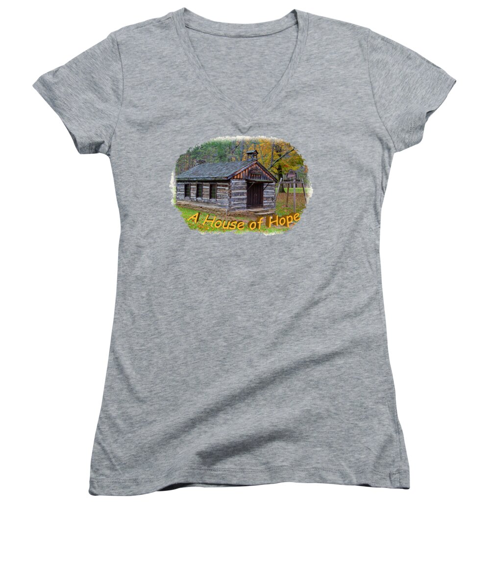 Tree Women's V-Neck featuring the photograph House of Hope by John M Bailey