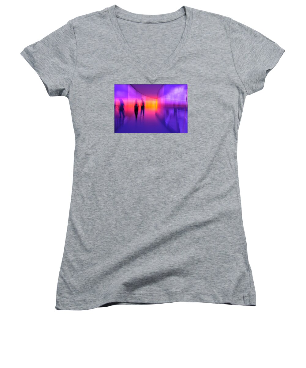 People Women's V-Neck featuring the photograph Human Reflections by Randi Grace Nilsberg