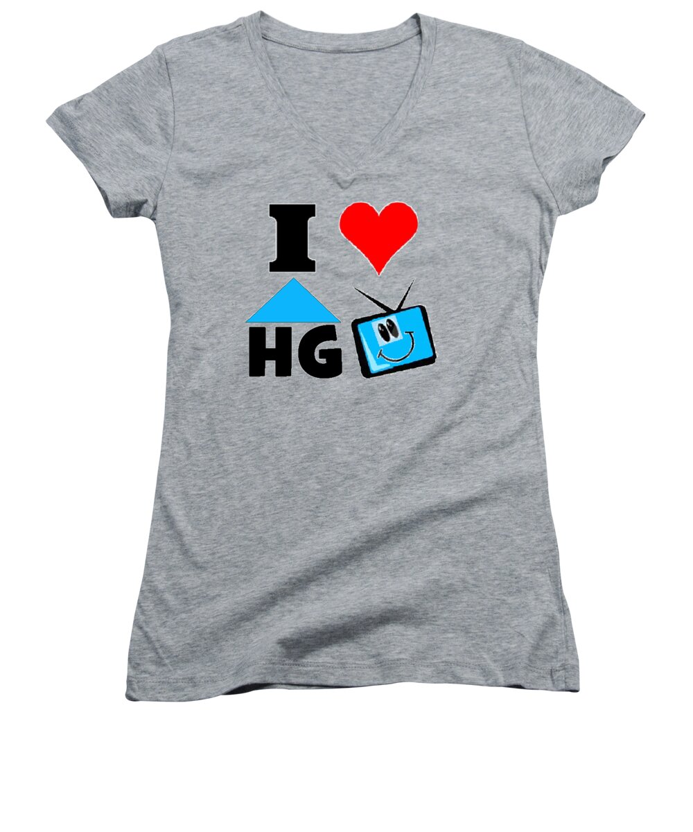 I Love Hgtv Women's V-Neck featuring the digital art I love HGTV T-shirt by Kathy Kelly