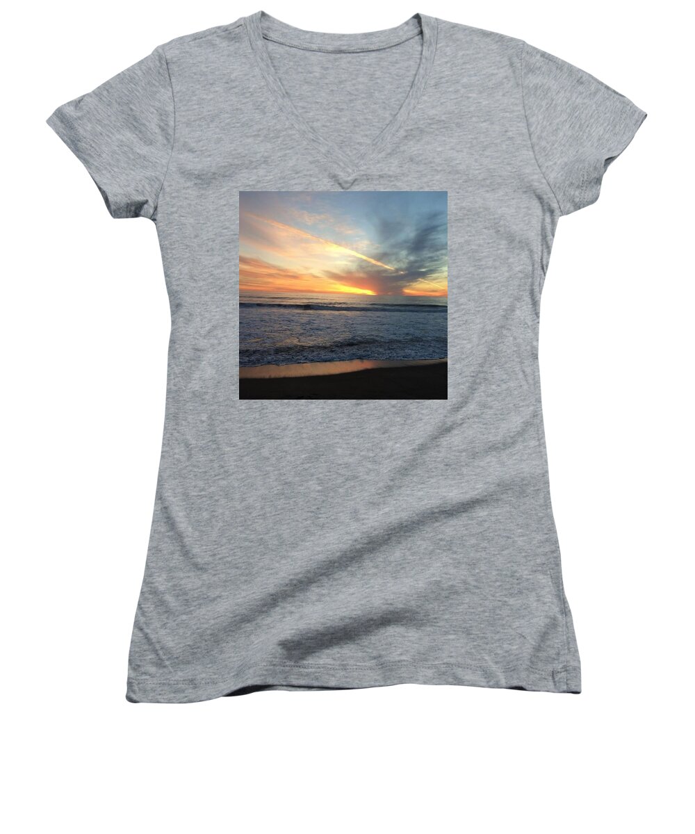  Women's V-Neck featuring the photograph i Was Never Used To Being Happy, So by Kelsey Gold 