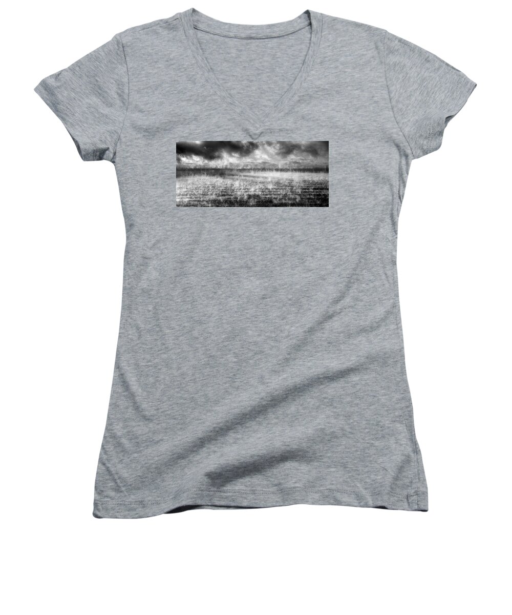 Panoramic Women's V-Neck featuring the photograph Ice Fog by Doug Gibbons