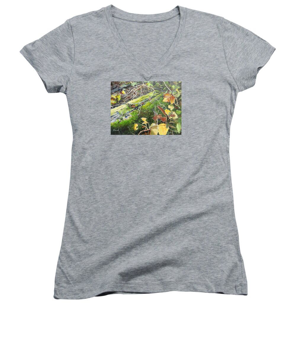 Woods Women's V-Neck featuring the painting If There Were Fairies by William Brody