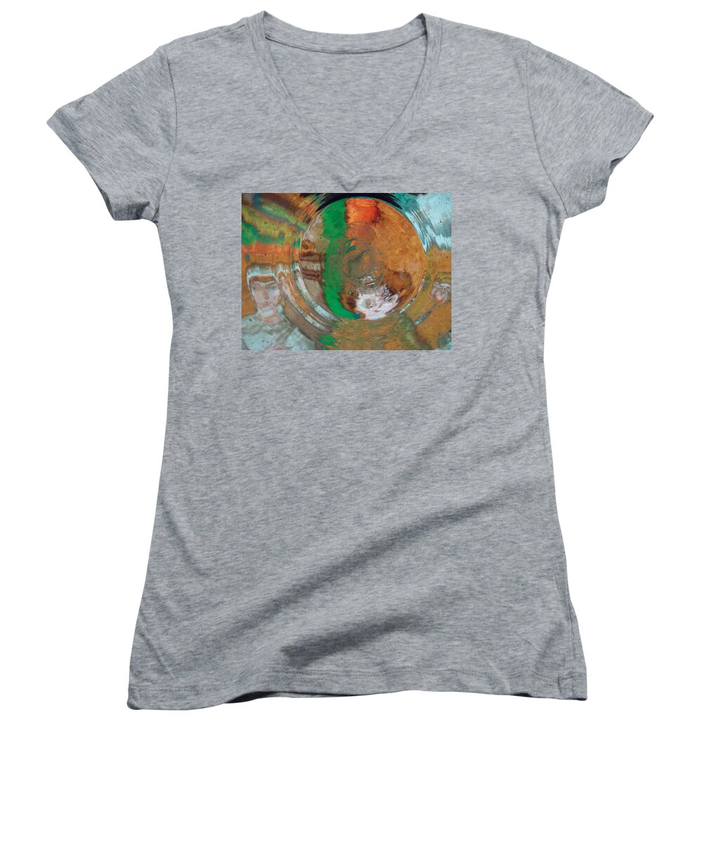 Abstract Women's V-Neck featuring the photograph Inner Child by Susan Esbensen