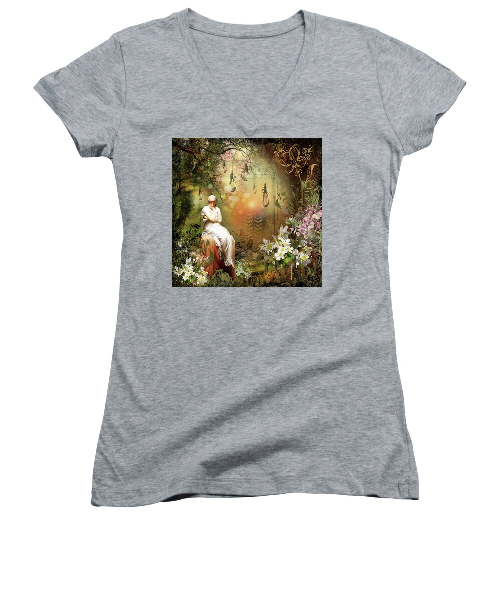 Inspiration Women's V-Neck featuring the photograph Inspiration by Carla Parris
