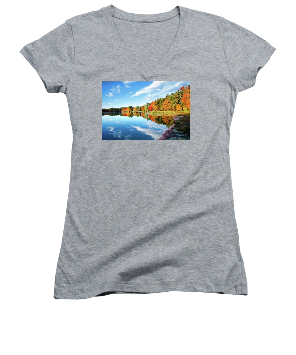 Foliage Women's V-Neck featuring the photograph Inspiration by Greg Fortier