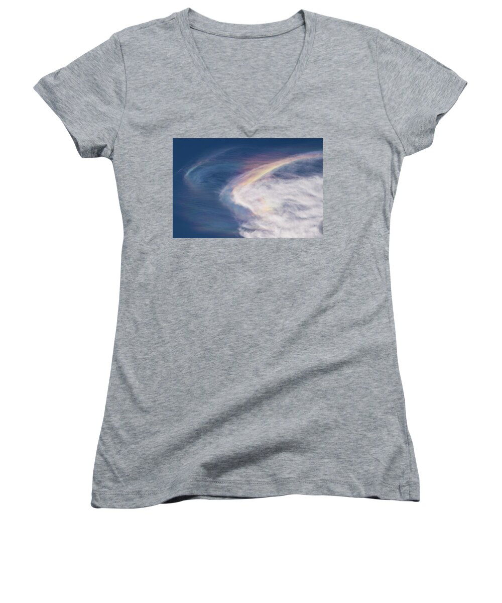 Clouds Women's V-Neck featuring the photograph Iridescent Clouds by Paul Rebmann