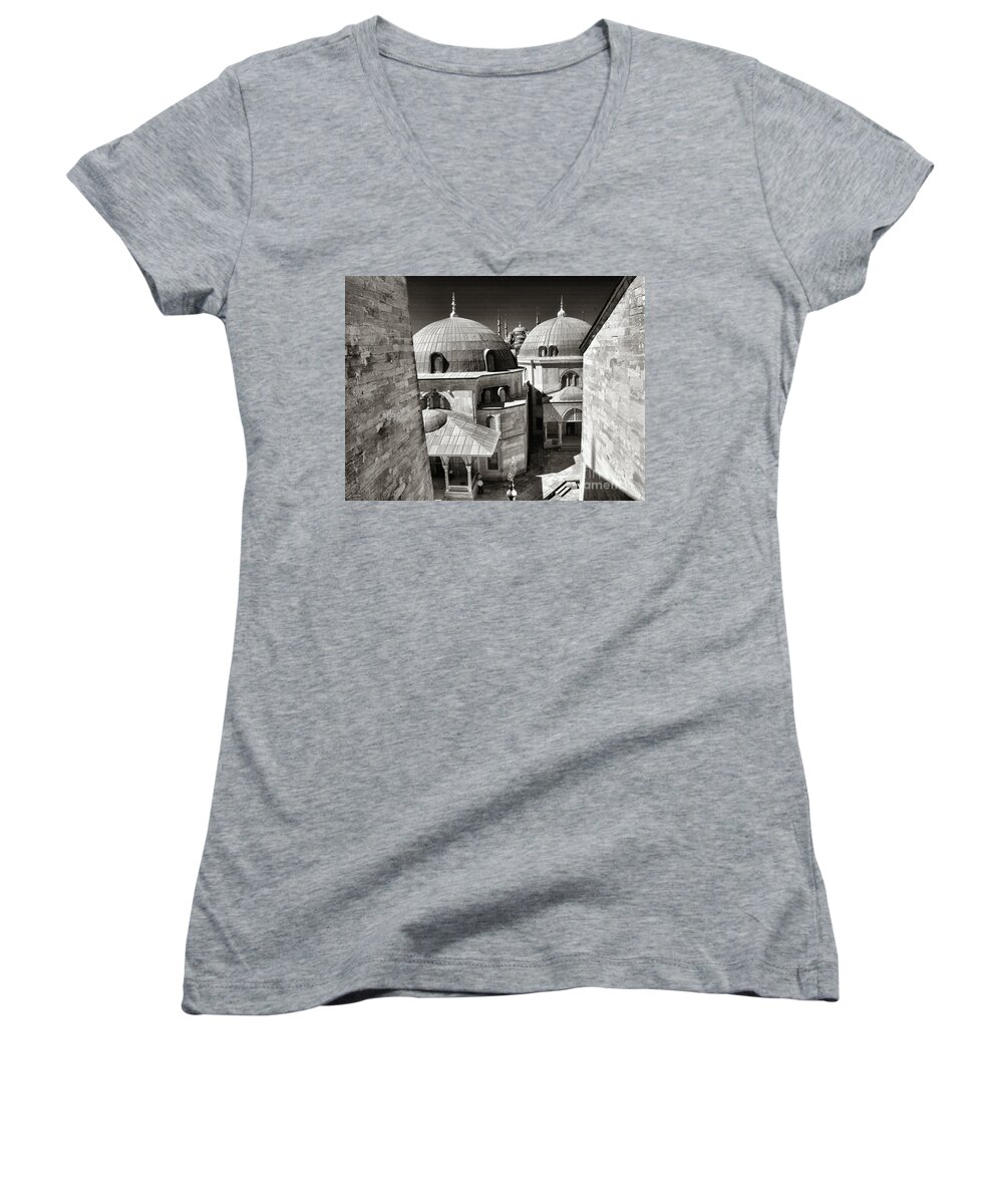 Cupola Women's V-Neck featuring the photograph Istanbul by Daliana Pacuraru