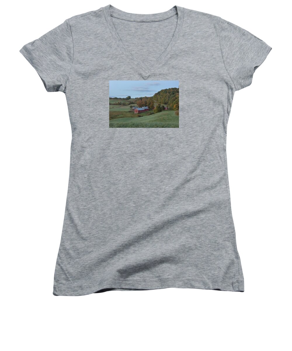 Vermont Women's V-Neck featuring the photograph Jenny Farm by Patricia Dennis