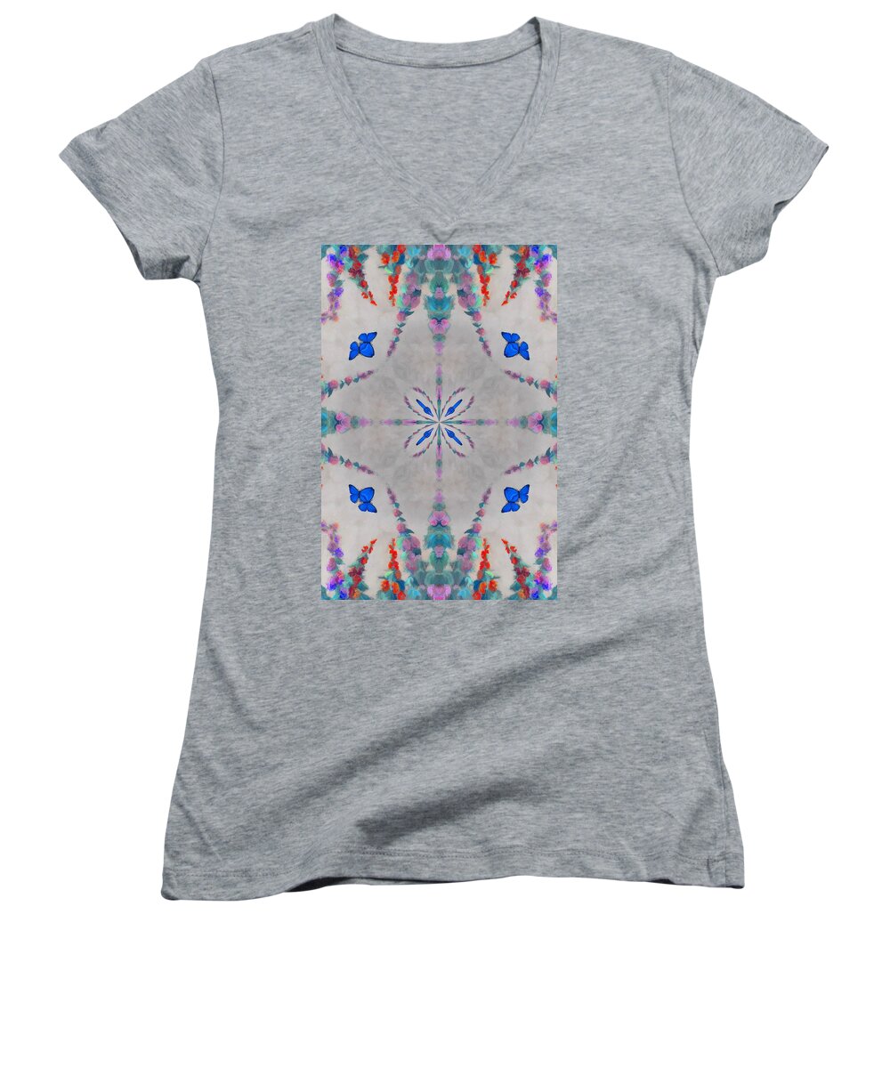 Kaleidoscope Women's V-Neck featuring the photograph K 111 by Jan Amiss Photography