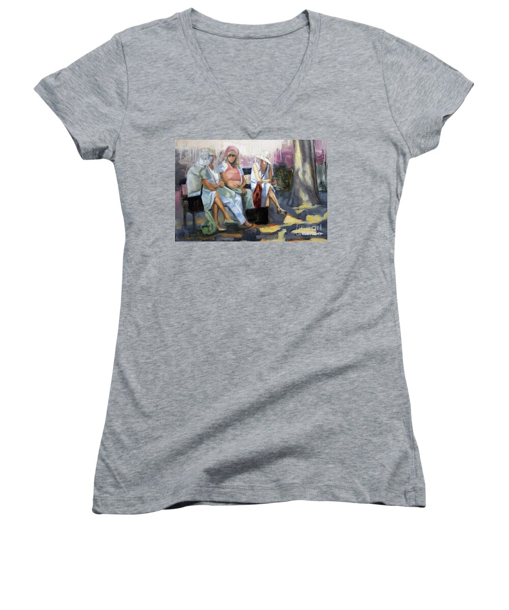 People Women's V-Neck featuring the painting La conversation by Tate Hamilton