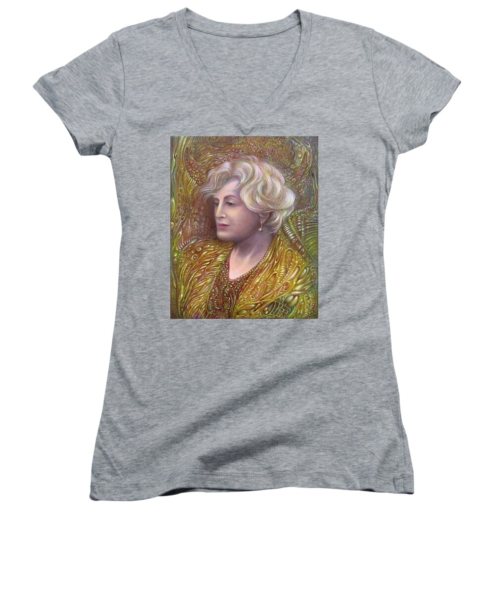 Art Of The Mystic Women's V-Neck featuring the painting Lady Z by Otto Rapp