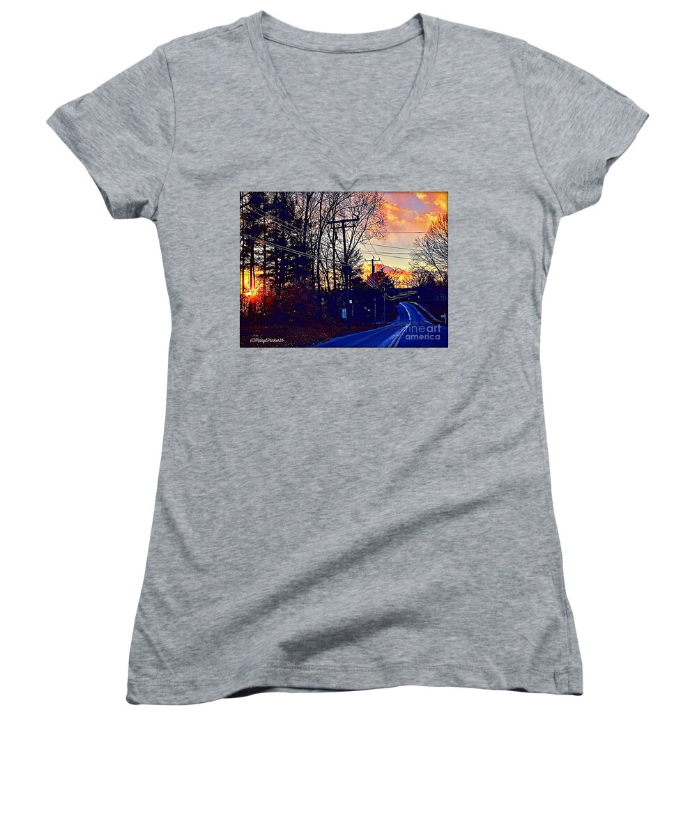 Photograph Women's V-Neck featuring the photograph Life's Sunset by MaryLee Parker