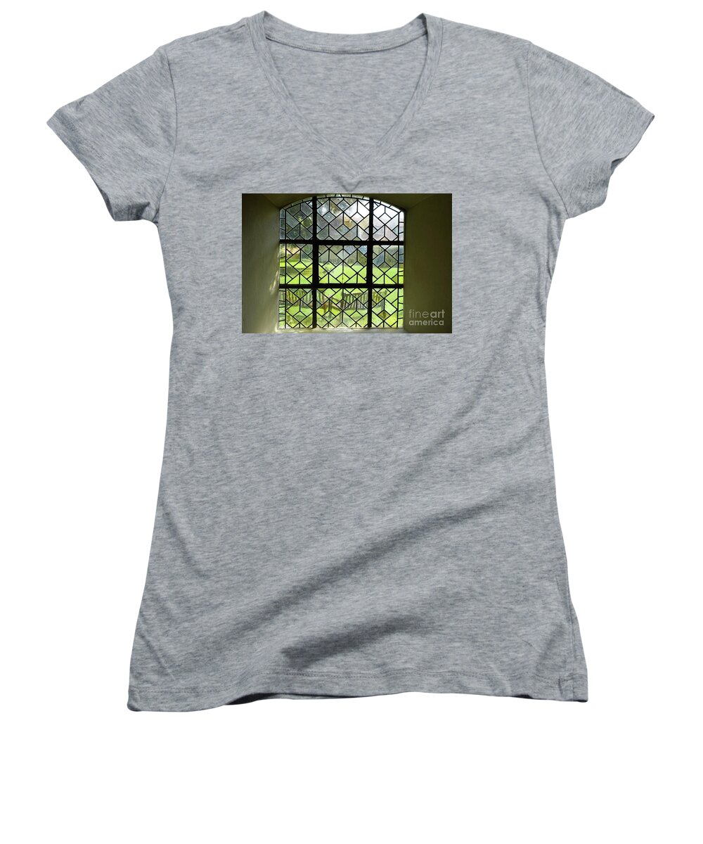 Window Women's V-Neck featuring the photograph Looked through the window by Eva-Maria Di Bella