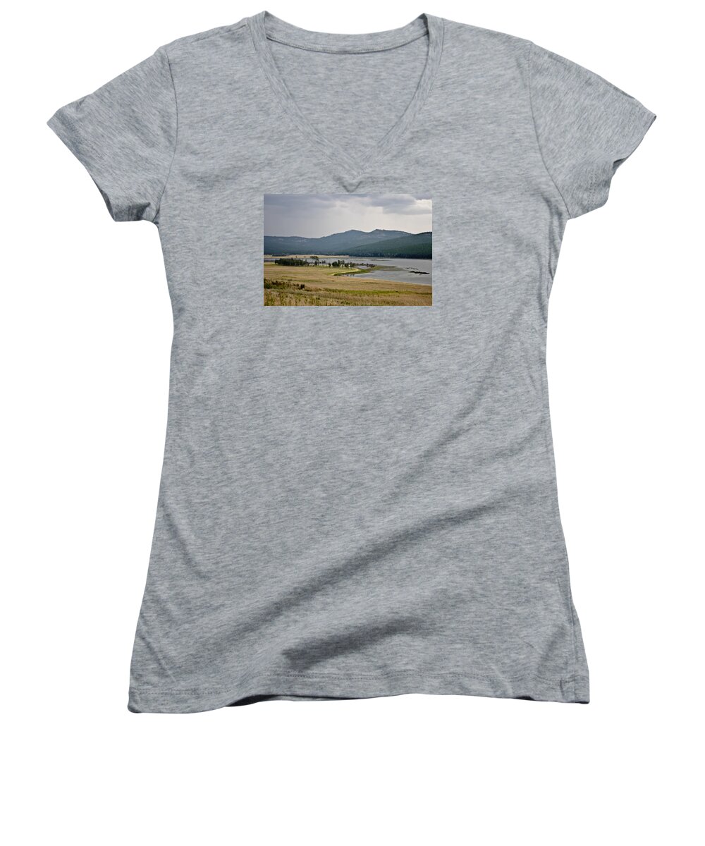 Scenery Women's V-Neck featuring the photograph Lost Trail Wildlife Refuge 2 by Jedediah Hohf