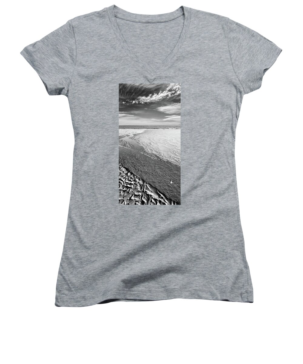 Beach Women's V-Neck featuring the photograph Low Tide by Jacky Gerritsen