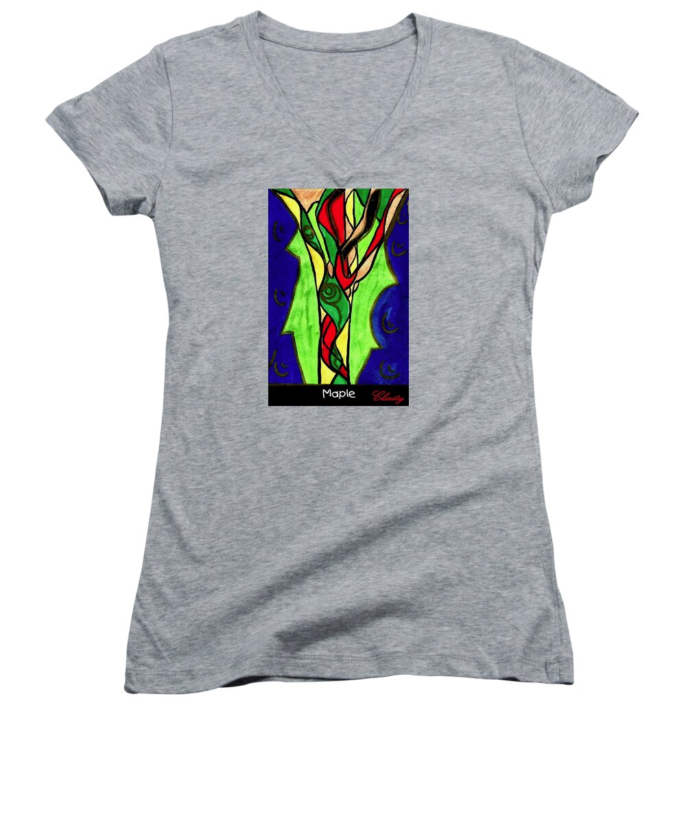 Maple Women's V-Neck featuring the painting Maple by Clarity Artists