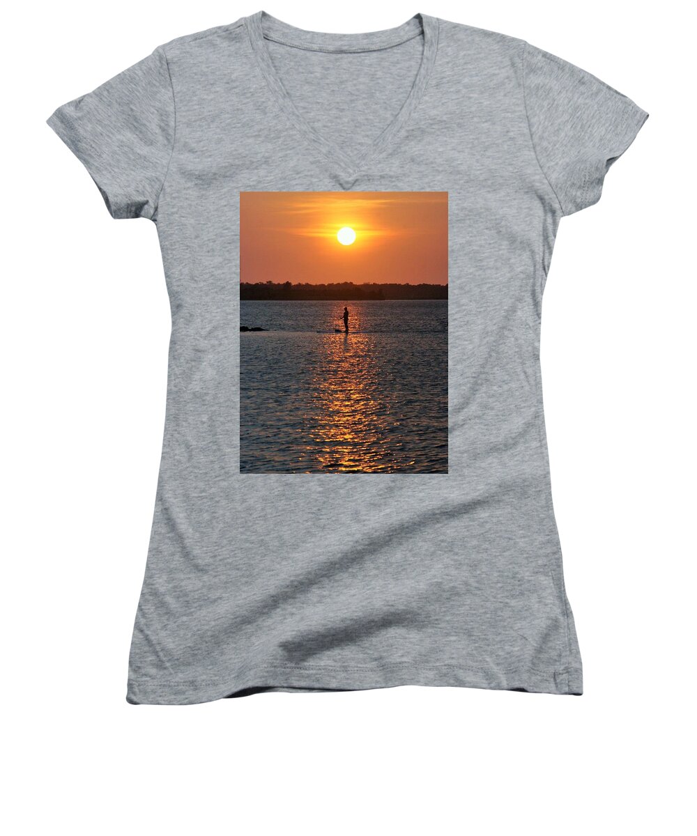Myself Women's V-Neck featuring the photograph Me Time by John Glass