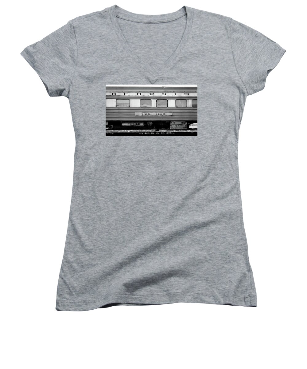 Trains Women's V-Neck featuring the photograph Memphis by Stephen Holst