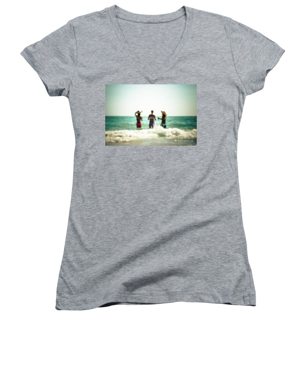 Atlantic Women's V-Neck featuring the photograph Mermaids by Hannes Cmarits