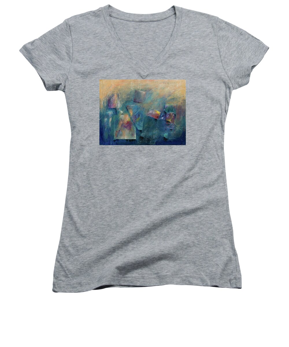 Painting Women's V-Neck featuring the painting Milestones by Lee Beuther
