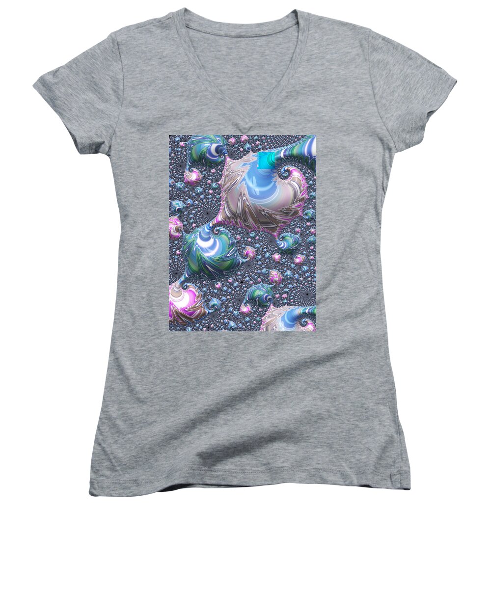 Digital Art Women's V-Neck featuring the digital art Mixing Bowl by Don Wright