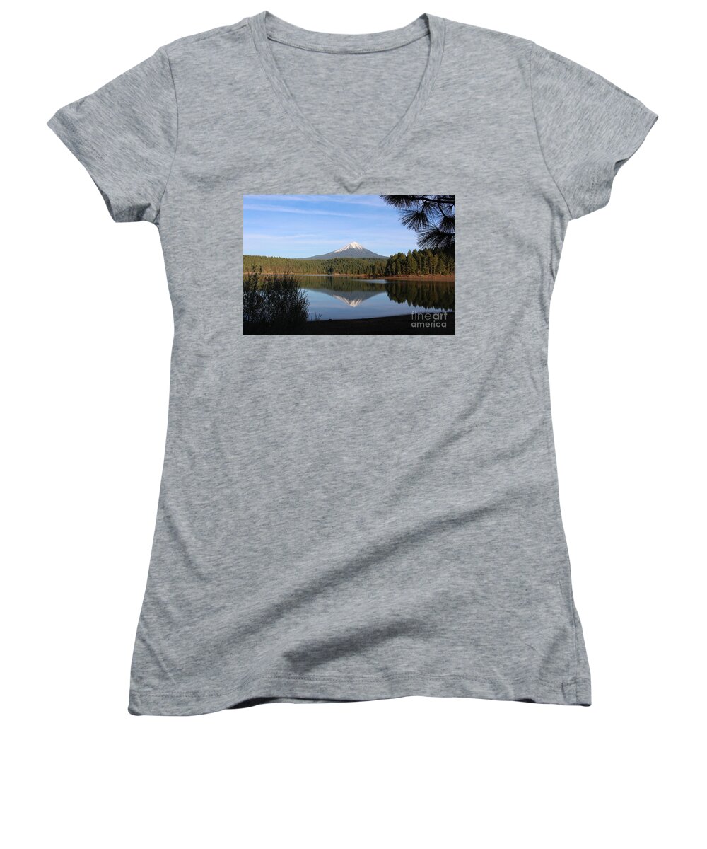 Mt Women's V-Neck featuring the photograph Mt McLaughlin or Pitt by Marie Neder