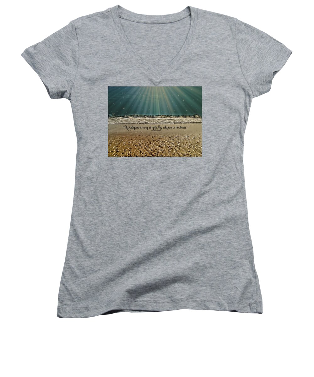 Religion Women's V-Neck featuring the mixed media My Religion by Trish Tritz