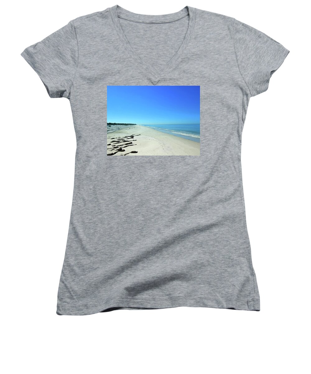 Beach Women's V-Neck featuring the photograph Nature Coast by A H Kuusela