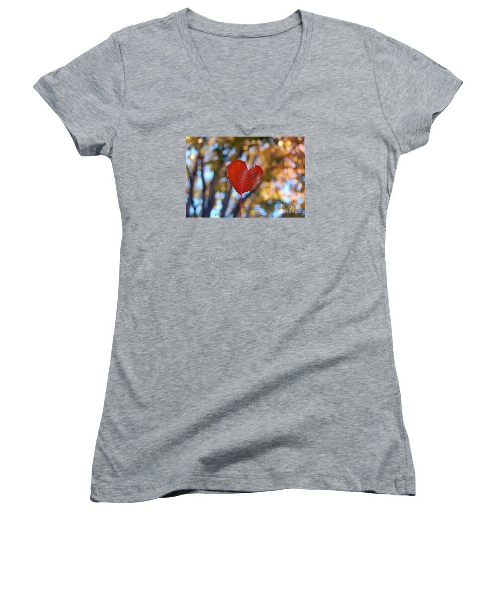 Heart Women's V-Neck featuring the photograph Nature's Love by Debra Thompson