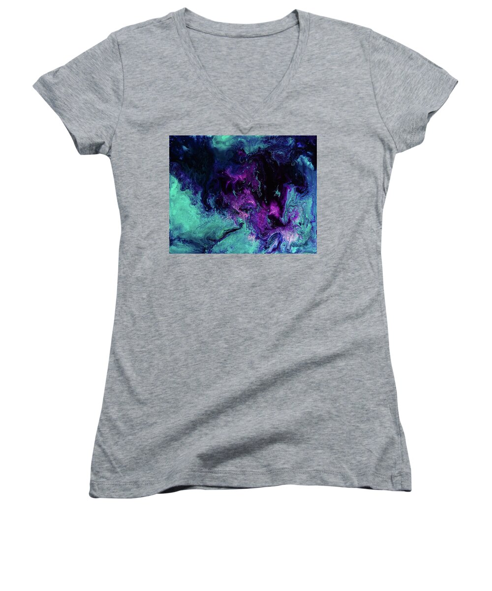 Fantasy Women's V-Neck featuring the painting Nebulous by Jennifer Walsh