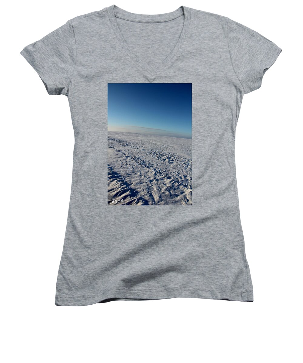 No Mans Land Women's V-Neck featuring the photograph No Mans Land by Edward Smith