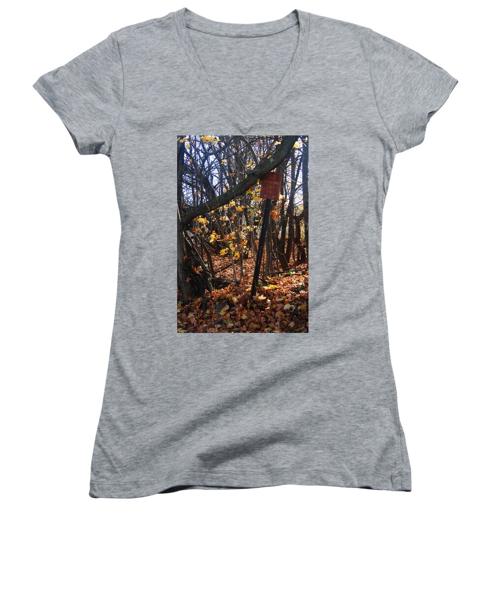  Women's V-Neck featuring the photograph No Parking by Melissa Newcomb