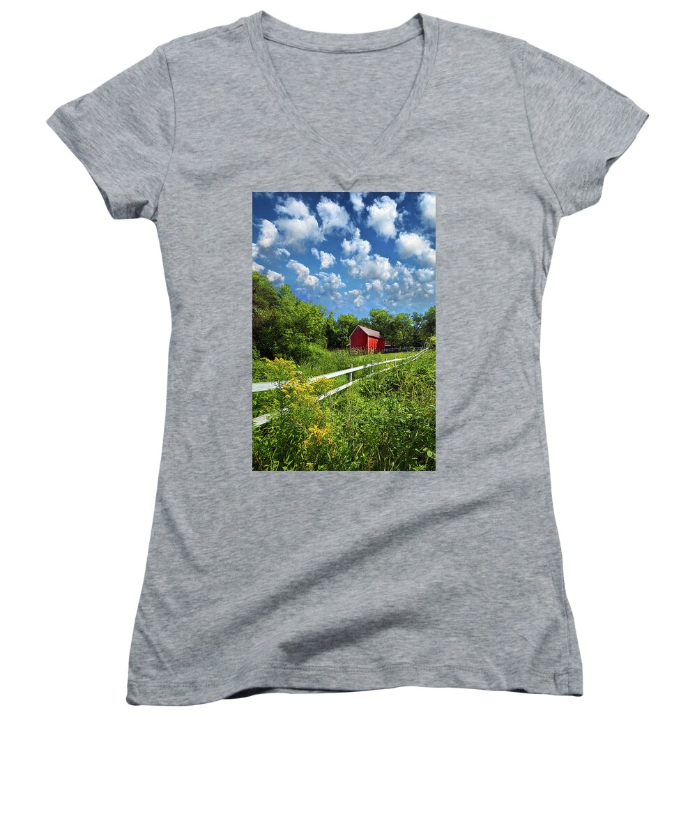 Summer Women's V-Neck featuring the photograph Noticing The Days Hurrying By by Phil Koch