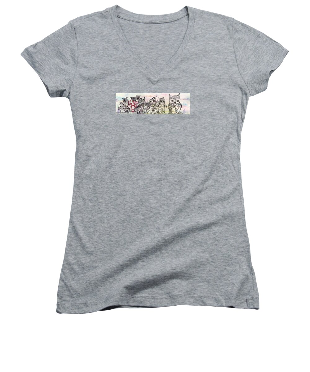 Vector Women's V-Neck featuring the mixed media Odd man out by Darren Cannell