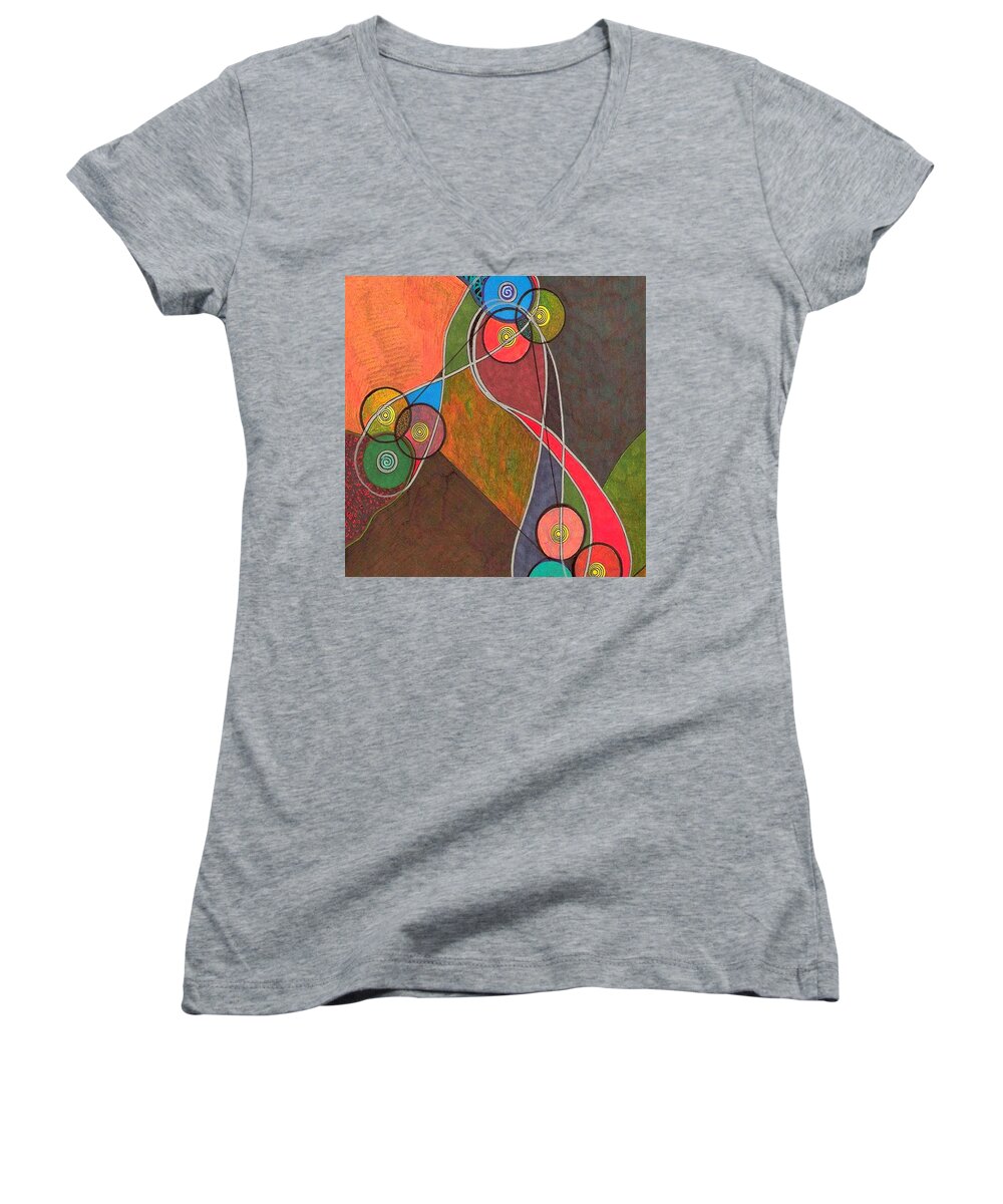 Abstract Women's V-Neck featuring the photograph Off the Record by Charles Brown
