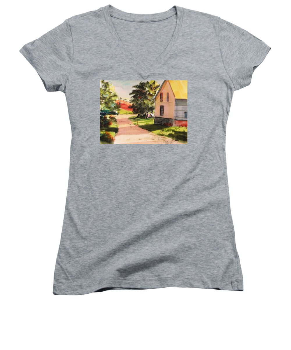 House Women's V-Neck featuring the painting On the Line by John Williams