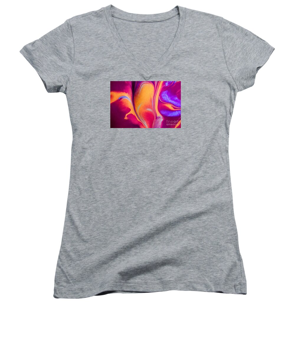 Abstract Women's V-Neck featuring the painting One heart by Patti Schulze