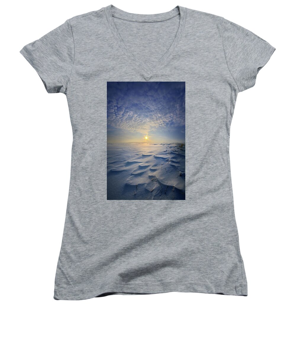 Clouds Women's V-Neck featuring the photograph Out Of The East by Phil Koch