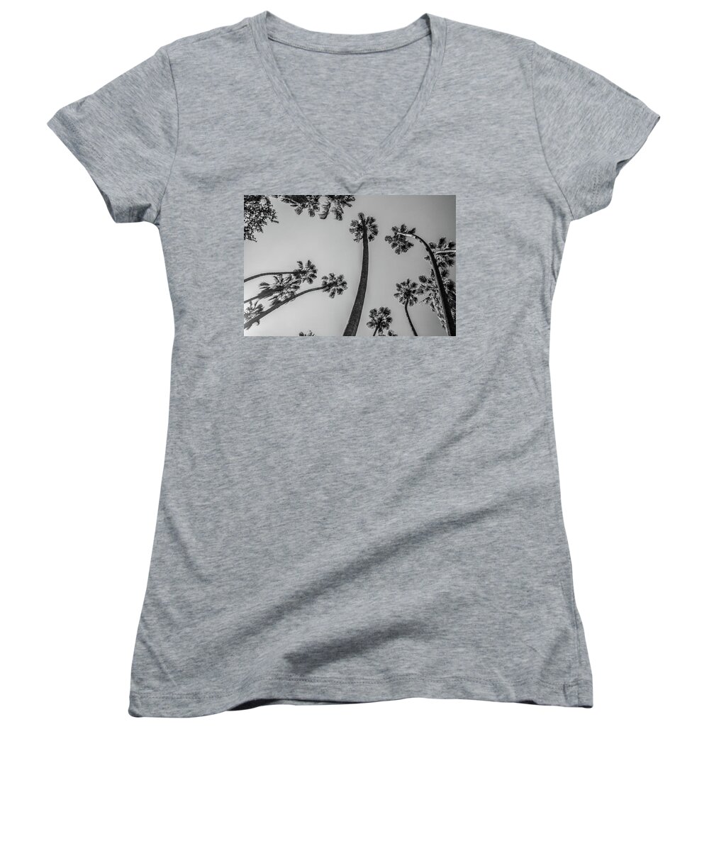 Palm Trees Women's V-Neck featuring the photograph Palms Up II by Ryan Weddle