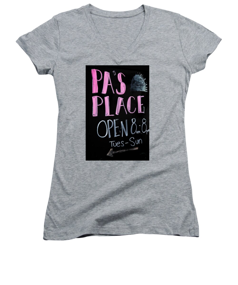Pa's Place Women's V-Neck featuring the photograph Pa's Place by Karol Livote