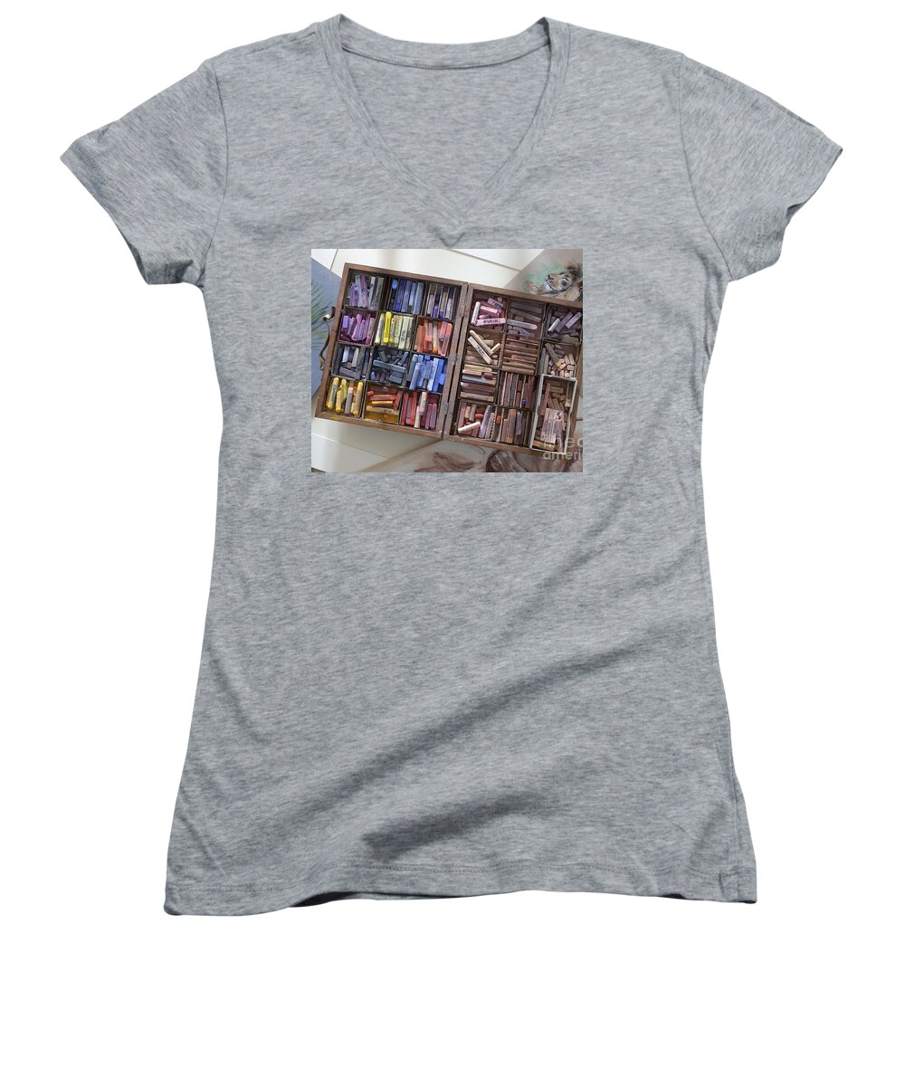 Set Of Pastels Women's V-Neck featuring the photograph Pastels by Greg Kopriva
