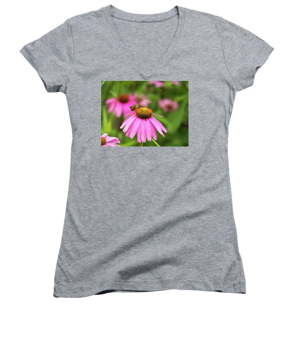 Valentines Day Women's V-Neck featuring the photograph Peaceful Skipper Butterfly by Marianne Campolongo