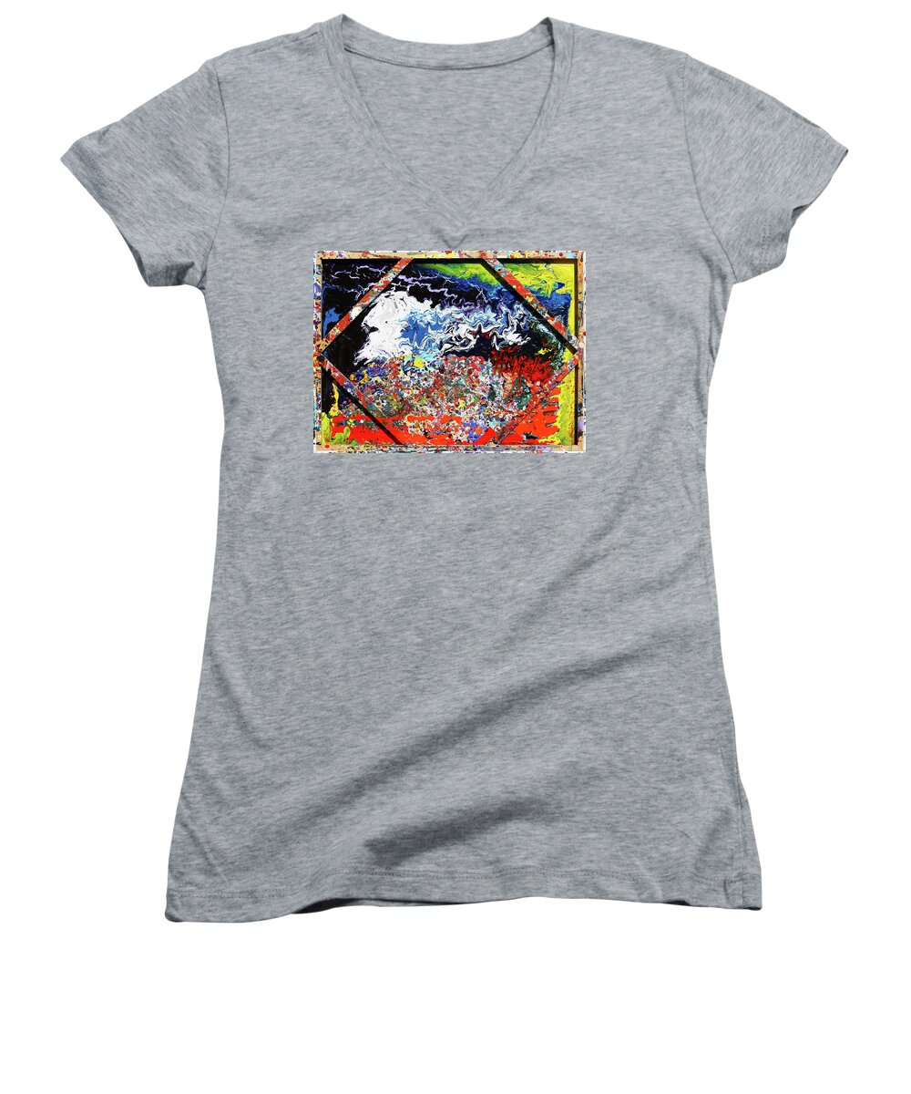 Fusionart Women's V-Neck featuring the painting Perspective by Ralph White