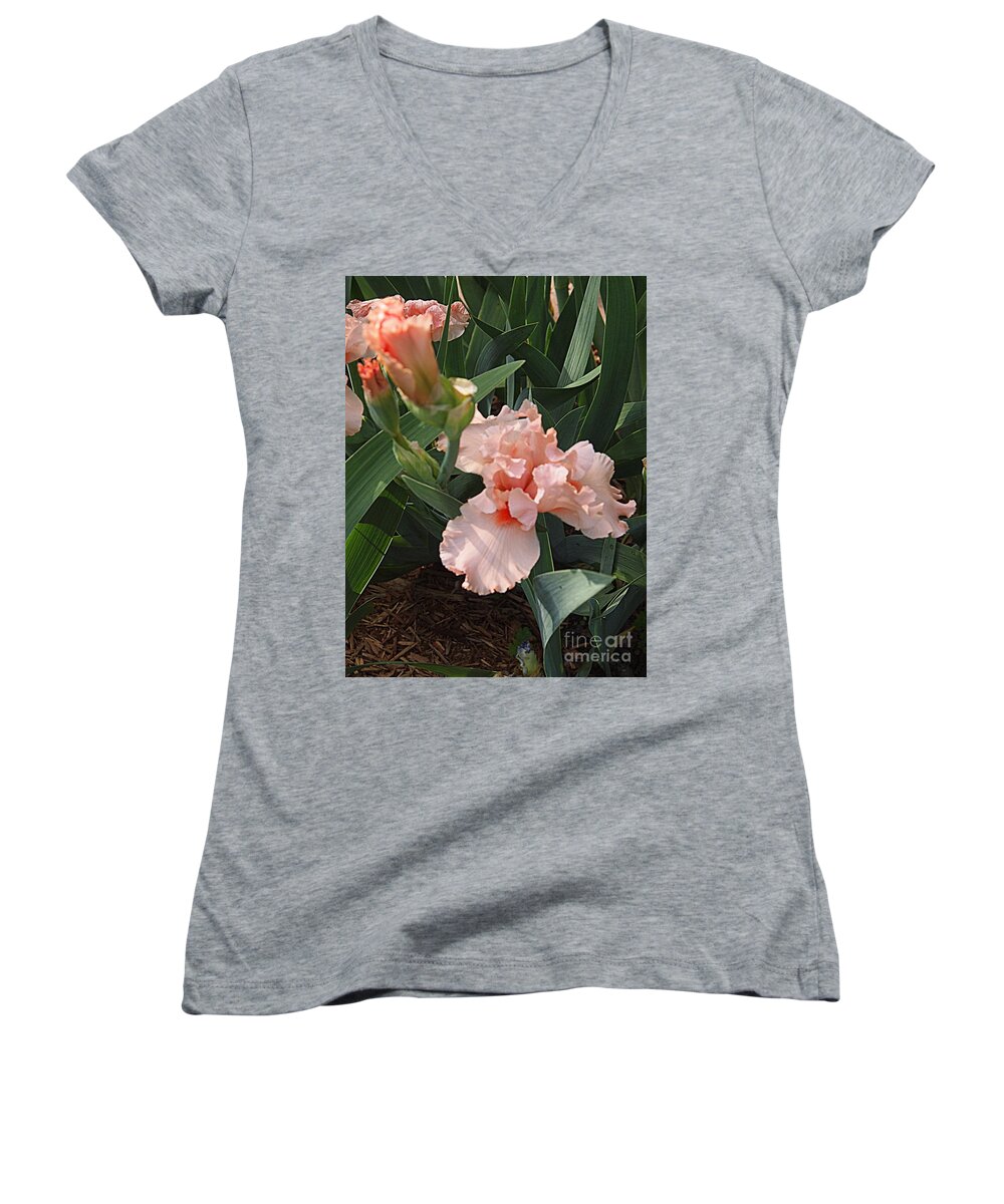 Photography Women's V-Neck featuring the photograph Picture Peach by Nancy Kane Chapman