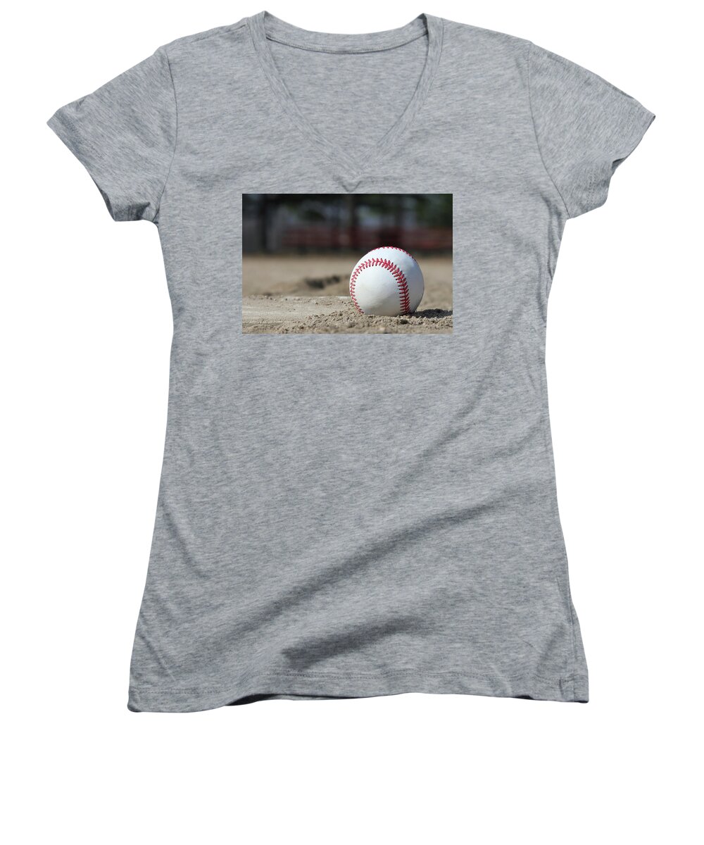Baseball Women's V-Neck featuring the photograph Play Ball by Jackson Pearson
