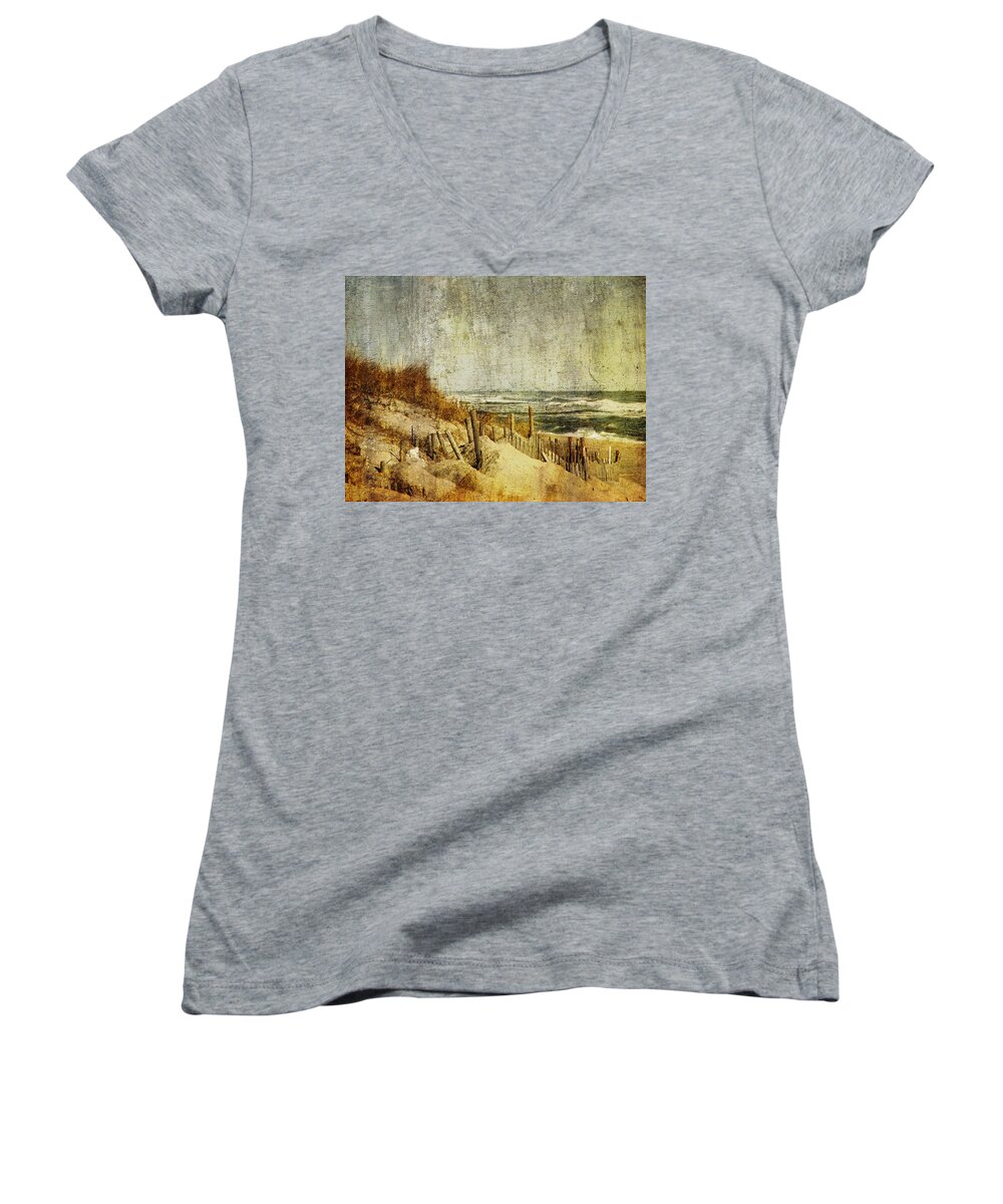 Beach Women's V-Neck featuring the photograph Postcards From Home by Dana DiPasquale