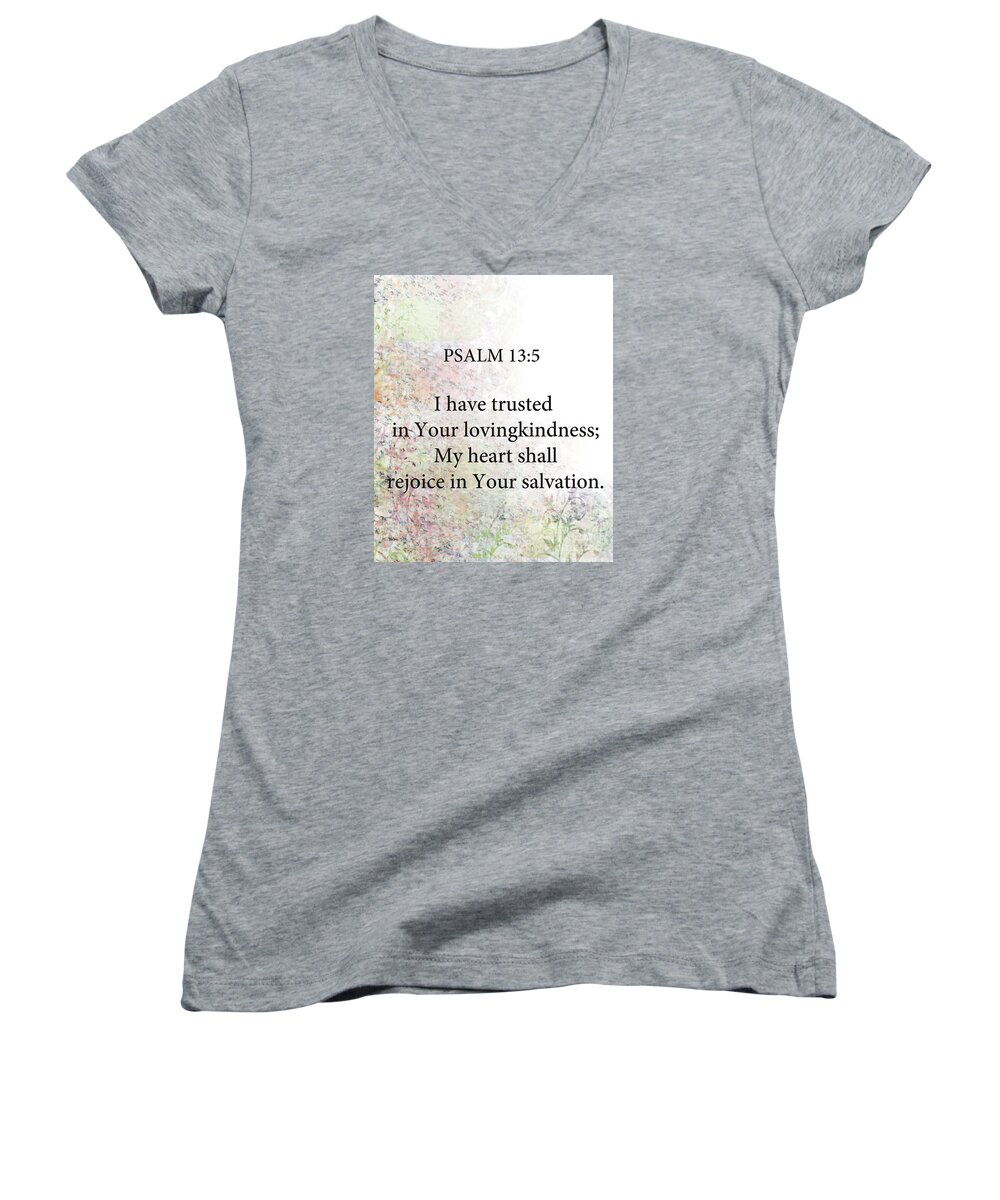 Trust Women's V-Neck featuring the digital art Psalm 13 5 by Trilby Cole