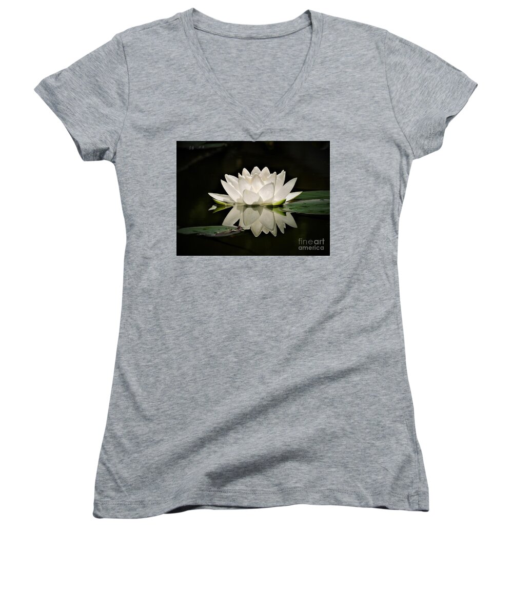 Pure Women's V-Neck featuring the photograph Pure and White by Chad and Stacey Hall
