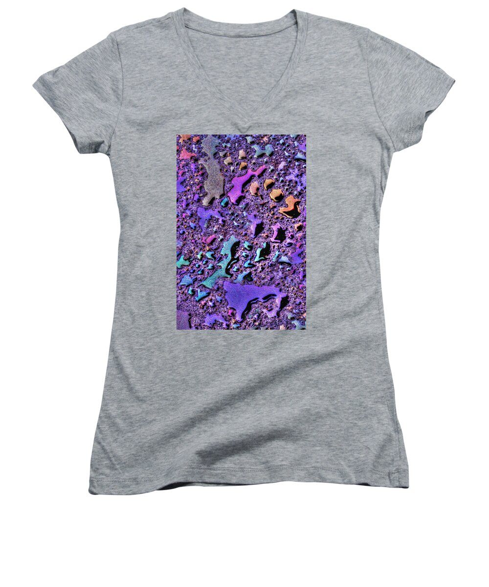 Purple Rain Women's V-Neck featuring the photograph Purple Rain by Paul Wear