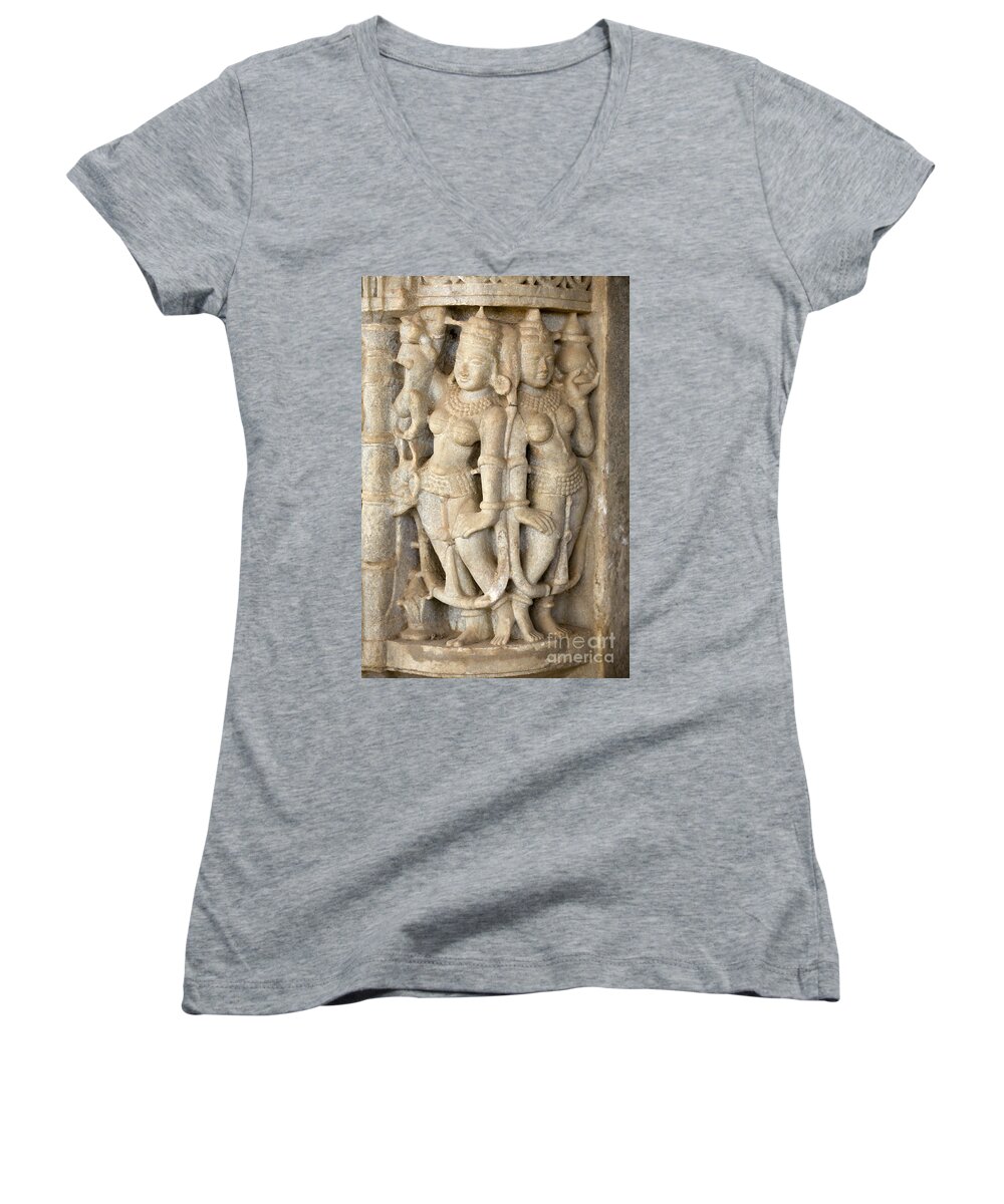Religiondetail Women's V-Neck featuring the photograph Rajashtan_d642 by Craig Lovell